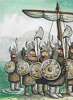 The Viking Men Are Awaiting Battle