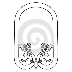 Viking Scandinavian design. Ancient decorative mythical animal in Celtic, Scandinavian style