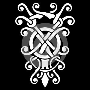 Viking Scandinavian design. Cetic, Sandinavian knot-work illustration photo