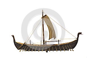 Viking ship with path