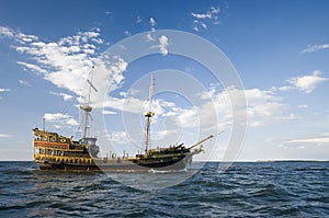 Viking ship at sea