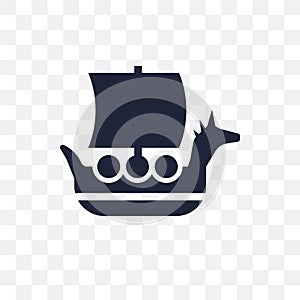 Viking ship transparent icon. Viking ship symbol design from Fairy tale collection.