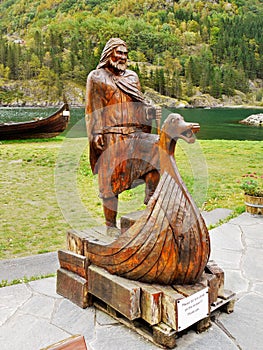 Viking ship,Viking man, Boat