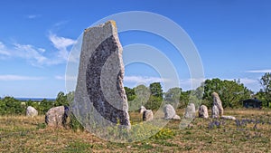 Viking stone ship burial in Oland island, Gettlinge, Sweden photo