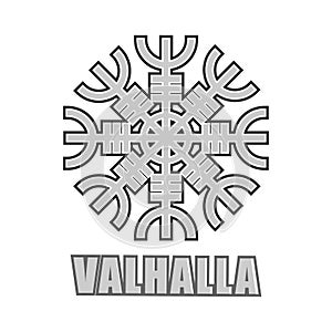 Viking Valhalla ornate vector mystic symbol of Scandinavian ancient warriors