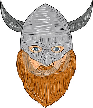 Viking Warrior Head Drawing