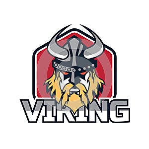 Viking warrior insignia isolated on white background, vector illustration