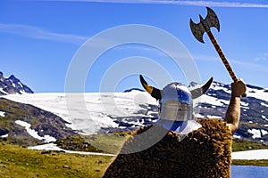 Viking warrior in mountain nature, Norway