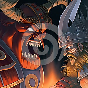 Viking who fights the monster