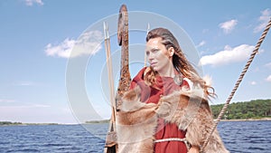 Viking woman on the Drakkar