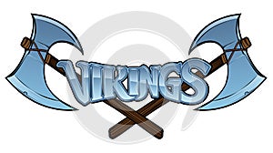 Vikings Crossed Axes Sign Graphic