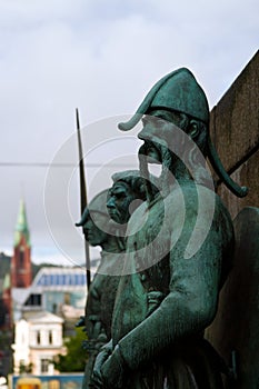 Vikings llok over the city of Bergen photo