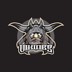 Vikings mascot logo design vector with modern illustration concept style for badge, emblem and t shirt printing. Vikings head