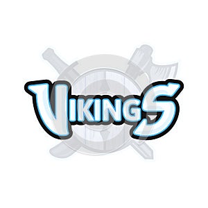 Vikings sport logo, vector emblem
