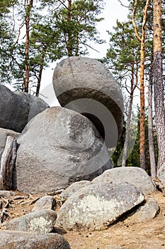Viklan boulder, rock near Zihle, Pilsen region, Czech republic