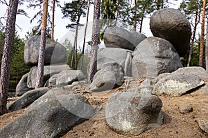 Viklan boulder, rock near Zihle, Pilsen region, Czech republic