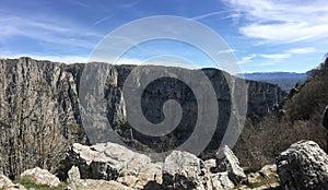 Vikos canyon mountains and valley zagori, ioannina, greece, epirus