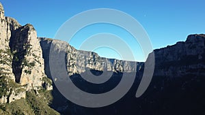 Vikos Gorge amidst the lush, arid countryside of Vikos Aoos National Park