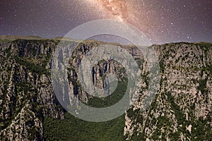 Vikos Gorge at night landscape
