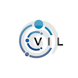 VIL letter technology logo design on white background. VIL creative initials letter IT logo concept. VIL letter design photo