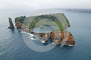 Vila Franca Islet, also known as the Princess Ring is a vegetated uninhabited islet in the island of Sao Miguel, Azores photo
