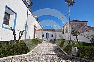 Vila vicosa village street with white houses in Alentejo, Portugal photo
