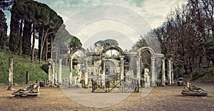 Villa Adriana. Canopus of the Hadrian Villa in Tivoli, Italy.