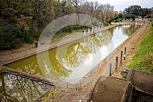 Villa Adriana. Canopus of the Hadrian Villa in Tivoli, Italy.