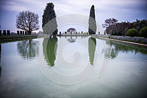 Villa Adriana. Canopus of the Hadrian Villa in Tivoli, Italy.