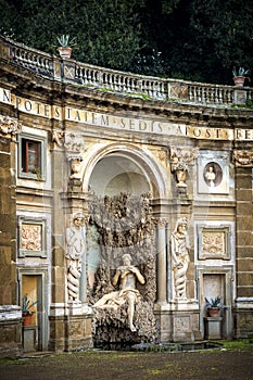 Villa Aldobrandini in Frascati. Detail of the Water Theater. Rome, Italy