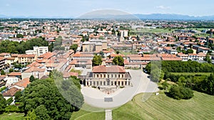 Villa Bagatti Valsecchi, villa, aerial view, eighteenth century, Italian villa, Varedo, Monza Brianza, Lombardy Italy photo