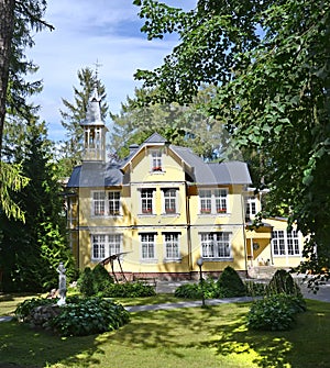 Villa Bergschloss building on a summer day. Svetlogorsk, Kaliningrad region