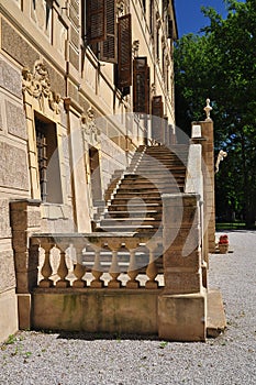 Villa Cavour, Santena, Italy. Outer staircase.
