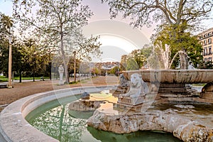 Villa Comunale Park in Naples, Italy