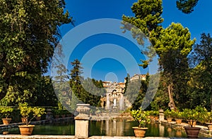 Villa d`Este fountains Renaissance Tivoli Lazio Italy landmark