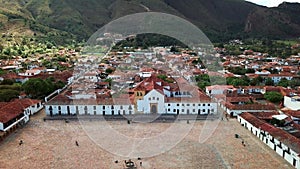 Villa de Leyva, colonial town known for Plaza Mayor, largest stone-paved square in South America,. Boyaca, Colombia