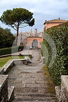 Villa Lante with Bagnaia Walls In The Background