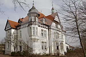 Villa Stahmer, built in 1900 in the half-timbering style serves the city of Georgsmarienhuette as a museum today, Germany