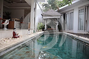 Villa view with a swimming pool in Bali