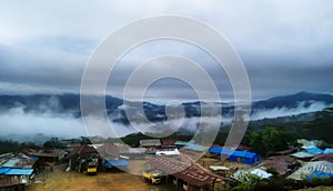 Village above the clouds in Letefoho, Timor-Leste. photo