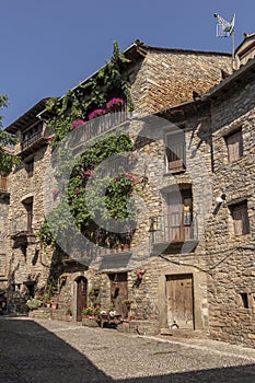 Village of ainsa in the spanish pyrenees