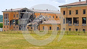 The village of Amatrice and the damage caused by the earthquake. Apennines, Lazio, Italy photo