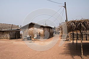 Village with banana plants in Tafi Atome in the Volta Region in photo