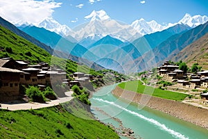 a village on the banks of the Kali Gandaki rive.