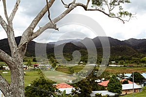 The village of Bario. Surrounded by mountains and rainforest. Bario, Malaysia, Borneo, Sarawak