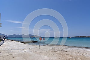 Village beach at the beautiful Koufonissi island in Greece.