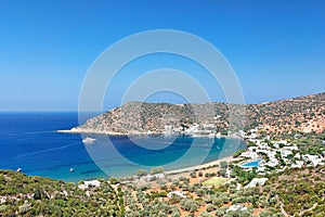 The village and the beach of Vathi of Sifnos island, Greece photo
