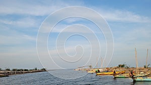 Village boatyard with local fisherman boats