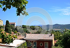 The village of Bormes-les-Mimosas on the Cote d'Azur