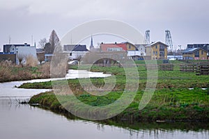 Village of Boskoop in the Dutch polder landscape